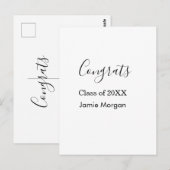 20XX年度卒業おめでとう 卒業生名 単純な日付 ポストカード (正面/裏面)