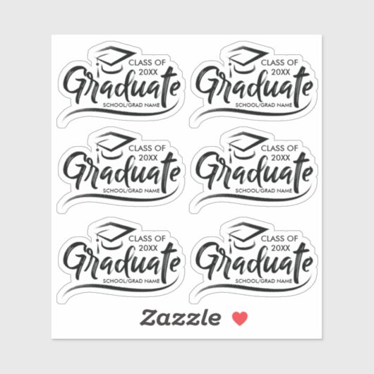 20XX年度卒業カスタム科 シール (シート)