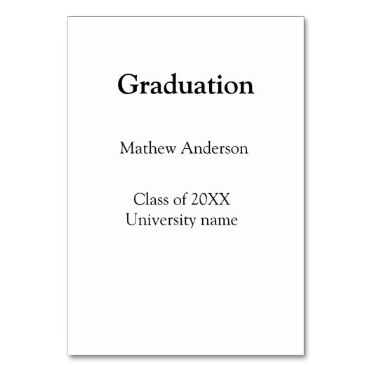 20XX年度大学卒業証書シンプル テーブルナンバー (正面)