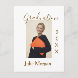 20XX年度 卒業写真 ブラウン ゴールド ポストカード