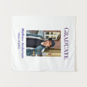 20XX年度 卒業写真 名前 青 シンプルボ タペストリー (正面(横))