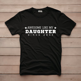 20XX年生まれの娘に負けず凄いパパ ブラック Tシャツ