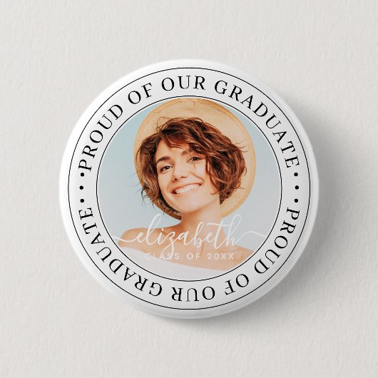 20XX年誇りを持った卒業の写真モダンより 缶バッジ (正面)