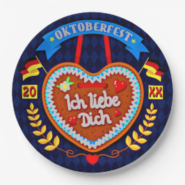 20xx年10月20日Ich Liebe Dich 9" ペーパープレート