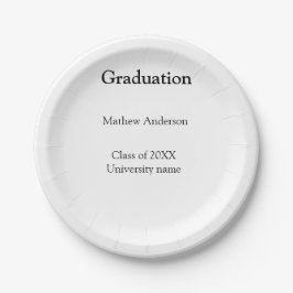 20XX年 大学名 卒業 名前 シンプル ペーパープレート