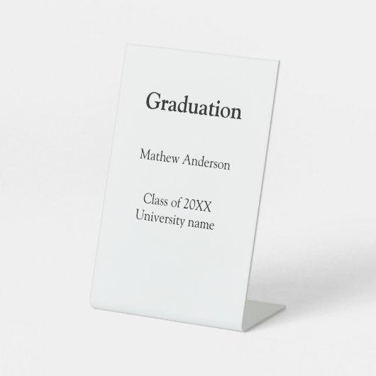 20XX年 大学名 卒業 名前 シンプル 台座サイン (正面)
