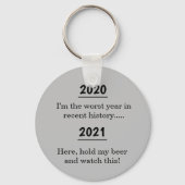 20XX最悪の年の悲観的なノベルティの可能性おもしろいあり キーホルダー (正面)