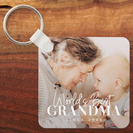 20XX最高の年から世界のおばあちゃんシンプルがシック写真 キーホルダー (正面)