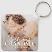 20XX最高の年から世界のおばあちゃんシンプルがシック写真 キーホルダー (裏面)