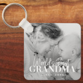 20XX最高の年から世界のおばあちゃんシンプルがシック写真 キーホルダー (正面)