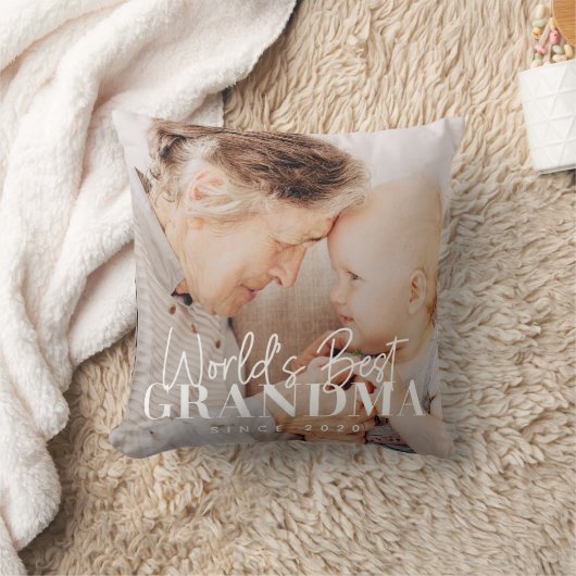 20XX最高の年から世界のおばあちゃんシンプルがシック写真 クッション (ブランケット)