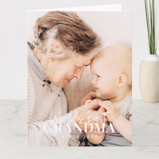20XX最高の年から世界のおばあちゃんシンプルがシック写真 サンキューカード (正面)