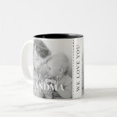 20XX最高の年から世界のおばあちゃんシンプルがシック写真 ツートーンマグカップ (正面左)