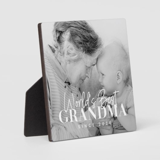 20XX最高の年から世界のおばあちゃんシンプルがシック写真 フォトプラーク (正面)