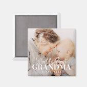 20XX最高の年から世界のおばあちゃんシンプルがシック写真 マグネット (正面/裏面)