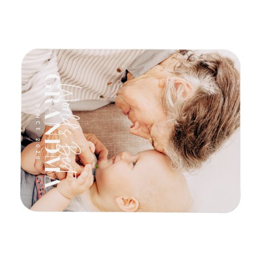 20XX最高の年から世界のおばあちゃんシンプルがシック写真 マグネット (横)