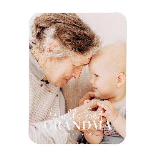 20XX最高の年から世界のおばあちゃんシンプルがシック写真 マグネット (縦)