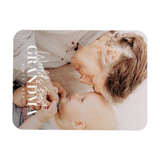 20XX最高の年から世界のおばあちゃんシンプルがシック写真 マグネット (横)