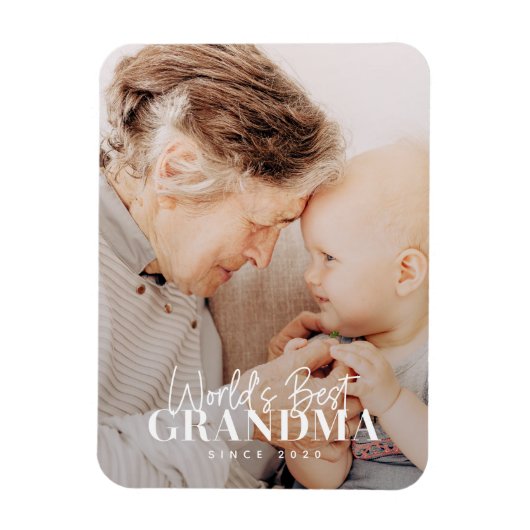 20XX最高の年から世界のおばあちゃんシンプルがシック写真 マグネット (縦)