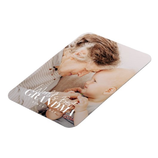 20XX最高の年から世界のおばあちゃんシンプルがシック写真 マグネット (左側)