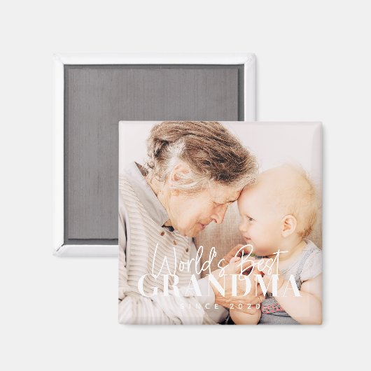 20XX最高の年から世界のおばあちゃんシンプルがシック写真 マグネット (正面/裏面)