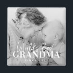 20XX最高の年から世界のおばあちゃんシンプルがシック写真 マグネット<br><div class="desc">セリシンプルフとモダンタイポグラフィで構成され、デザイン写真を追加カスタムする</div>