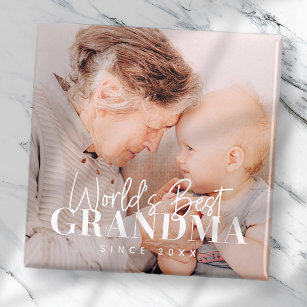 20XX最高の年から世界のおばあちゃんシンプルがシック写真 マグネット