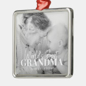 20XX最高の年から世界のおばあちゃんシンプルがシック写真 メタルオーナメント (左)