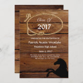 20XX木、ロデオのスタイルの卒業の発表 案内状 (正面/裏面)