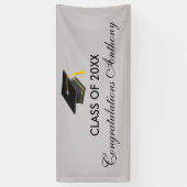 20XX灰色の帽子の卒業の旗のクラス 横断幕 (縦)