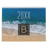 20xx熱帯ビーチモノグラムの素晴らしい写真 カレンダー (カバー)