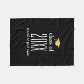 20XX種モダン類の卒業キャップのカスタム色 フリースブランケット (正面(横))