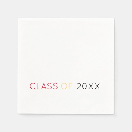 20XX級お祝い学校カラーズおもしろい スタンダードカクテルナプキン (正面)