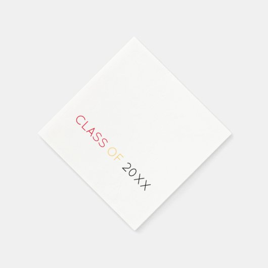 20XX級お祝い学校カラーズおもしろい スタンダードカクテルナプキン (角)