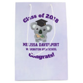 20xx級かわいいコアラ熊の卒業式キャップ ミディアムペーパーバッグ (正面)