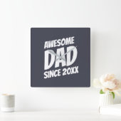 20XX素晴らしパパ以シンプル降のクール スクエア壁時計 (ホーム)