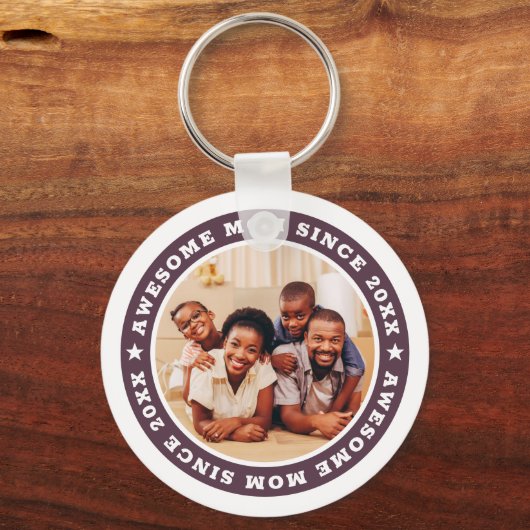 20XX素晴らし以降のMomのモダンシンプル写真 キーホルダー (正面)