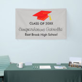 20XX赤い帽子の卒業の旗のクラス 横断幕 (トレードショー)