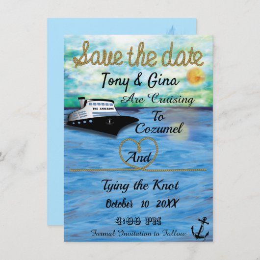 20XX遊航船の水彩画の保存日付 セーブザデート (正面/裏面)