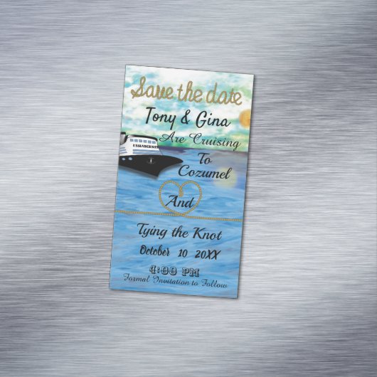 20XX遊航船の磁気保存日付の水彩画 マグネット名刺 (インサイチュ)