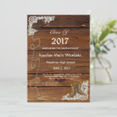 20XX ウッド、ブーツ＆レース 卒業発表 案内状 (スタンド正面)