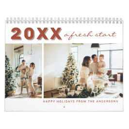 20XX 新しいスタート 新年 モダン シンプル 写真 カレンダー