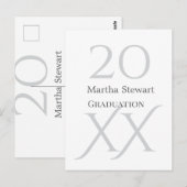 20XX bold le graduation name congrats school year  ポストカード (正面/裏面)