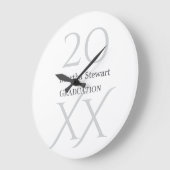 20XX bold le graduation name congrats school year  ラージ壁時計 (傾斜)