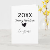 20XX bold letter congrats graduation name heart si カード (黄色い花)