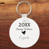 20XX bold letter congrats graduation name heart si キーホルダー (裏面)