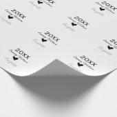 20XX bold letter congrats graduation name heart si ラッピングペーパー (角)