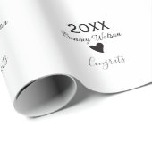 20XX bold letter congrats graduation name heart si ラッピングペーパー (ロールコーナー)