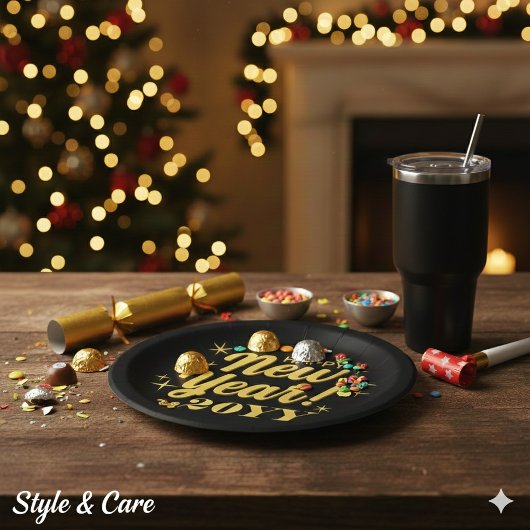 20YY年カスタム丸型ニューイヤープレート ペーパープレート