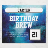 21おもしろいモノグラムのハッピーバースデー ビールラベル (シングルラベル)